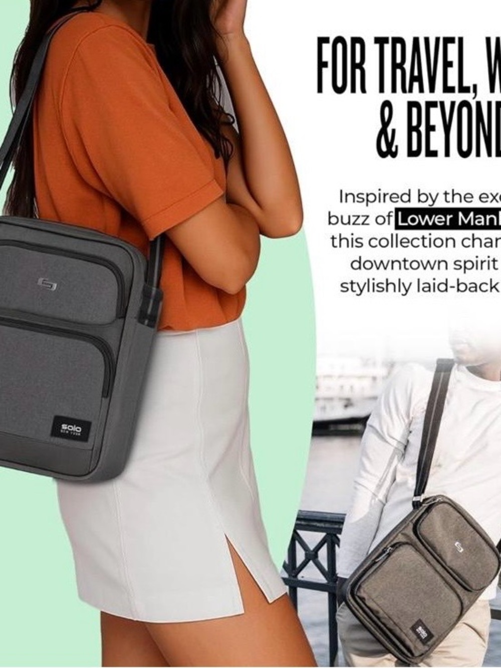 Crossbody Messenger Bag in Dark Gray